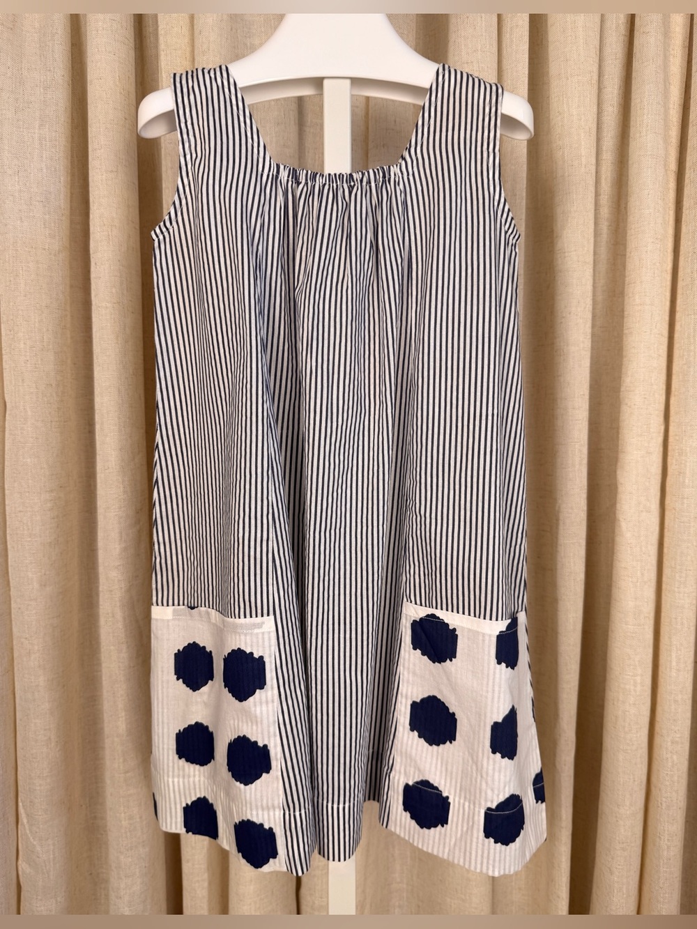 MASALA KIDS Boho Indigo Thin Stripe Cotton Pocket Ziva Sun Dress 3T NWT
